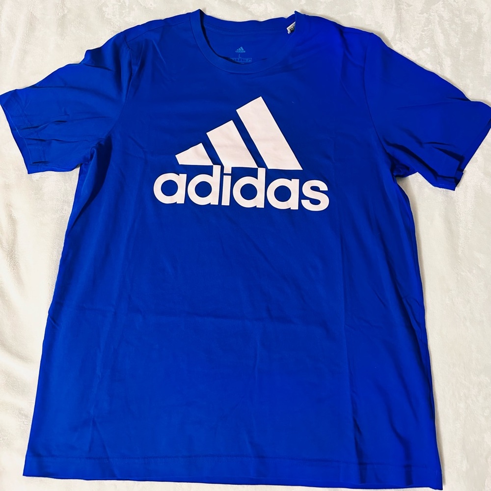Adidas men short sleeve shirt blue
